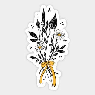 Paint Brush Bouquet Sticker